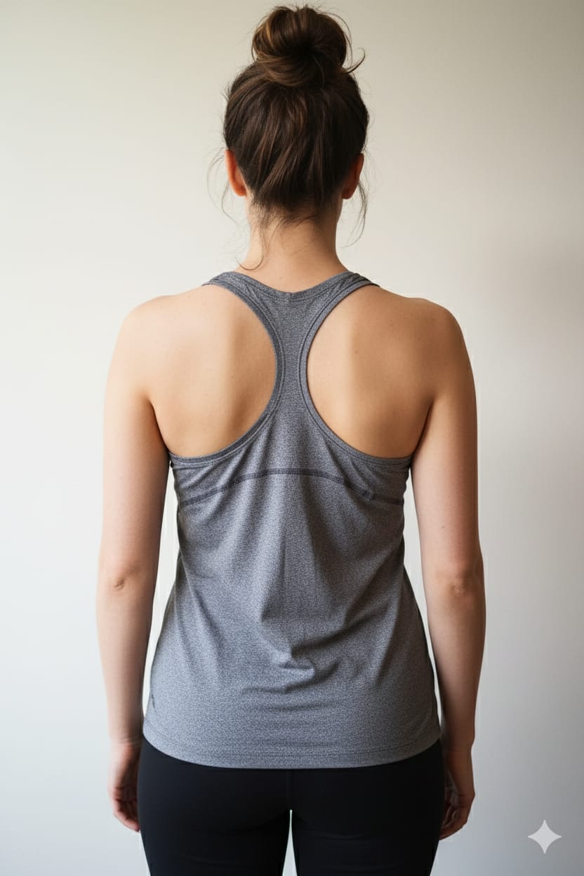 Polera Deportiva Gris Claro sin Mangas – Estilo Racerback (Usada)