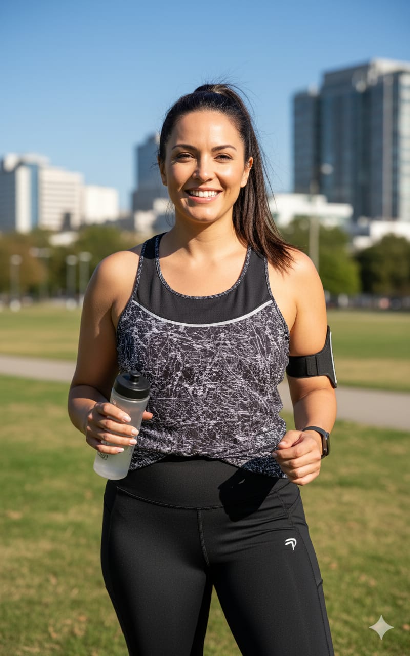 Polera Deportiva PRINCE – Negro con Estampado Abstracto (Usada)