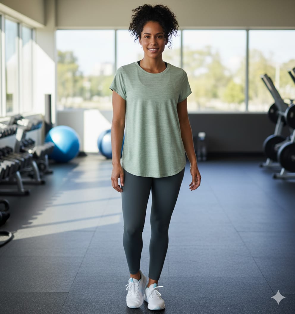 Camiseta Deportiva Verde Claro Mujer – Ligera y Transpirable (Usada)