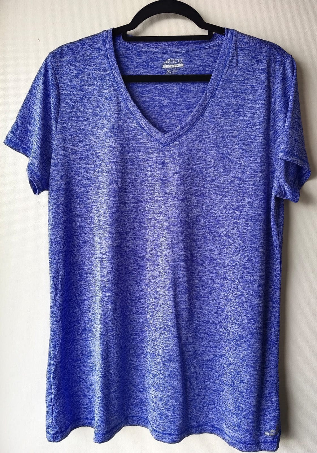 Polera Deportiva Azul Cuello V Performance - Fitness Gimnasio (Usada)