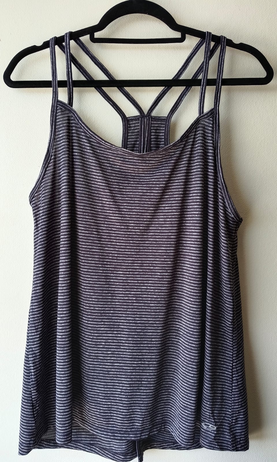 Tank Top Deportivo Rayado Espalda de Araña - Gimnasio Yoga Performance (Usado)